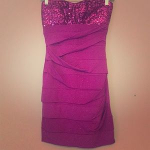 Strapless mini dress